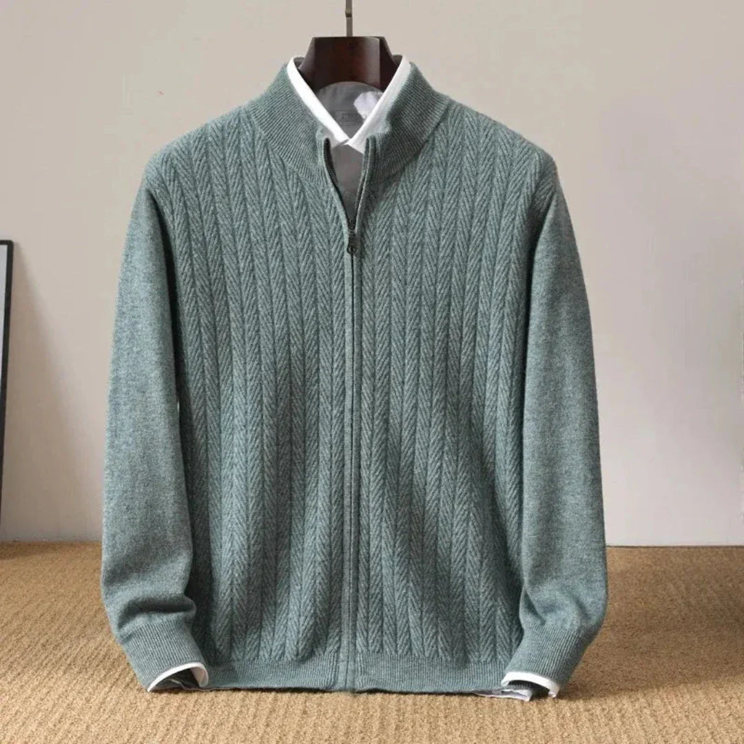 Waylynn Wool Zip Up Cardigan Unisex Cozy Warmth Layering