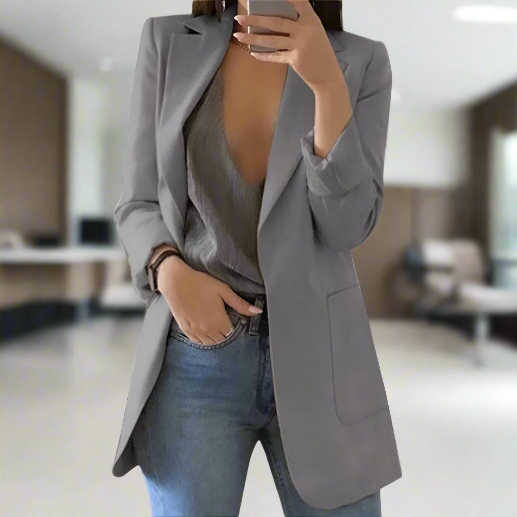 Street-Wave Tailored Fit Blazer For Women Single Breasted Classic Notch Lapel Office Ready