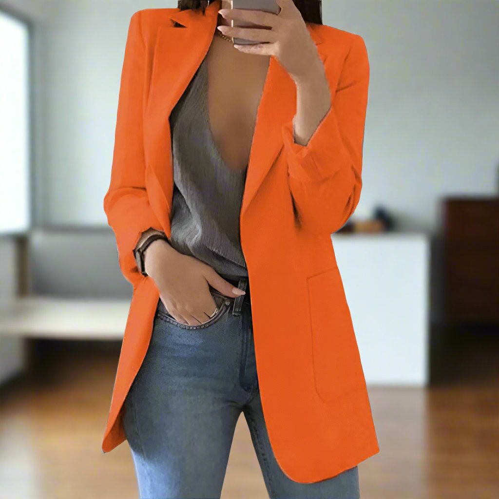 Street-Wave Tailored Fit Blazer For Women Single Breasted Classic Notch Lapel Office Ready
