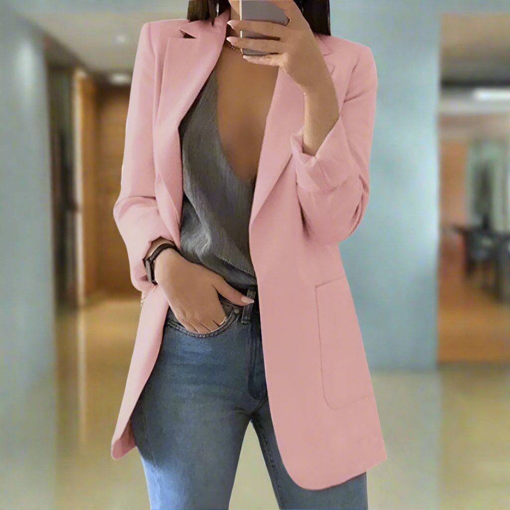 Street-Wave Tailored Fit Blazer For Women Single Breasted Classic Notch Lapel Office Ready