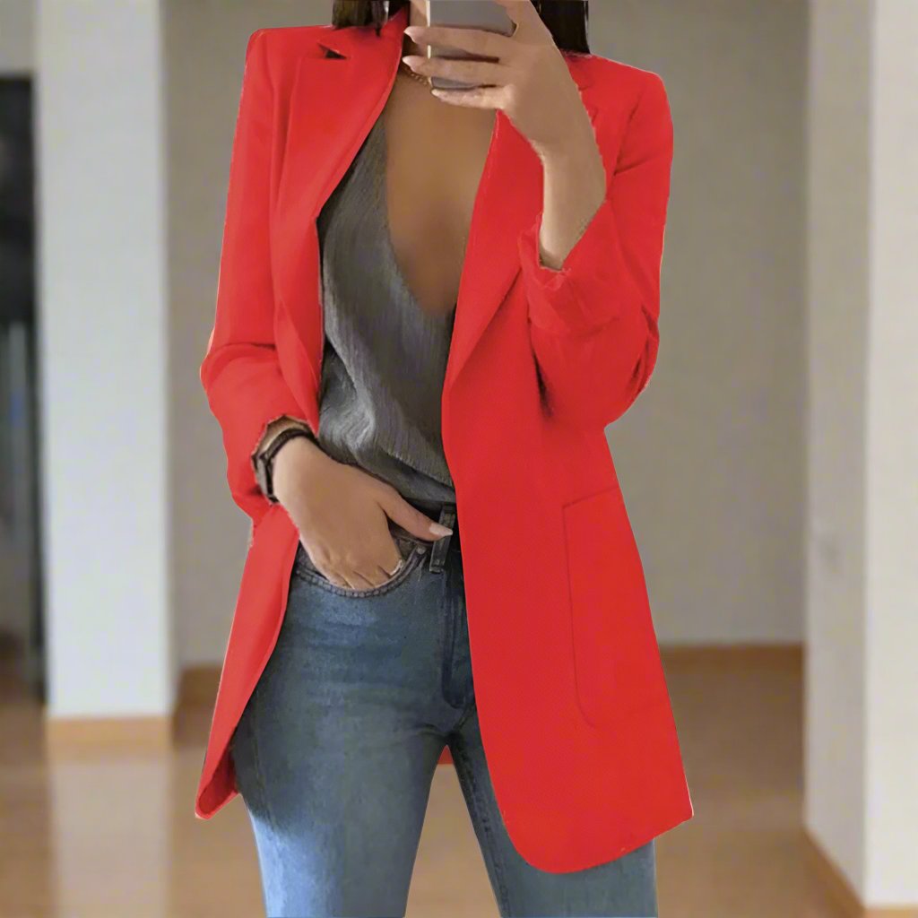 Street-Wave Tailored Fit Blazer For Women Single Breasted Classic Notch Lapel Office Ready