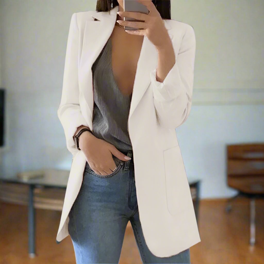 Street-Wave Tailored Fit Blazer For Women Single Breasted Classic Notch Lapel Office Ready