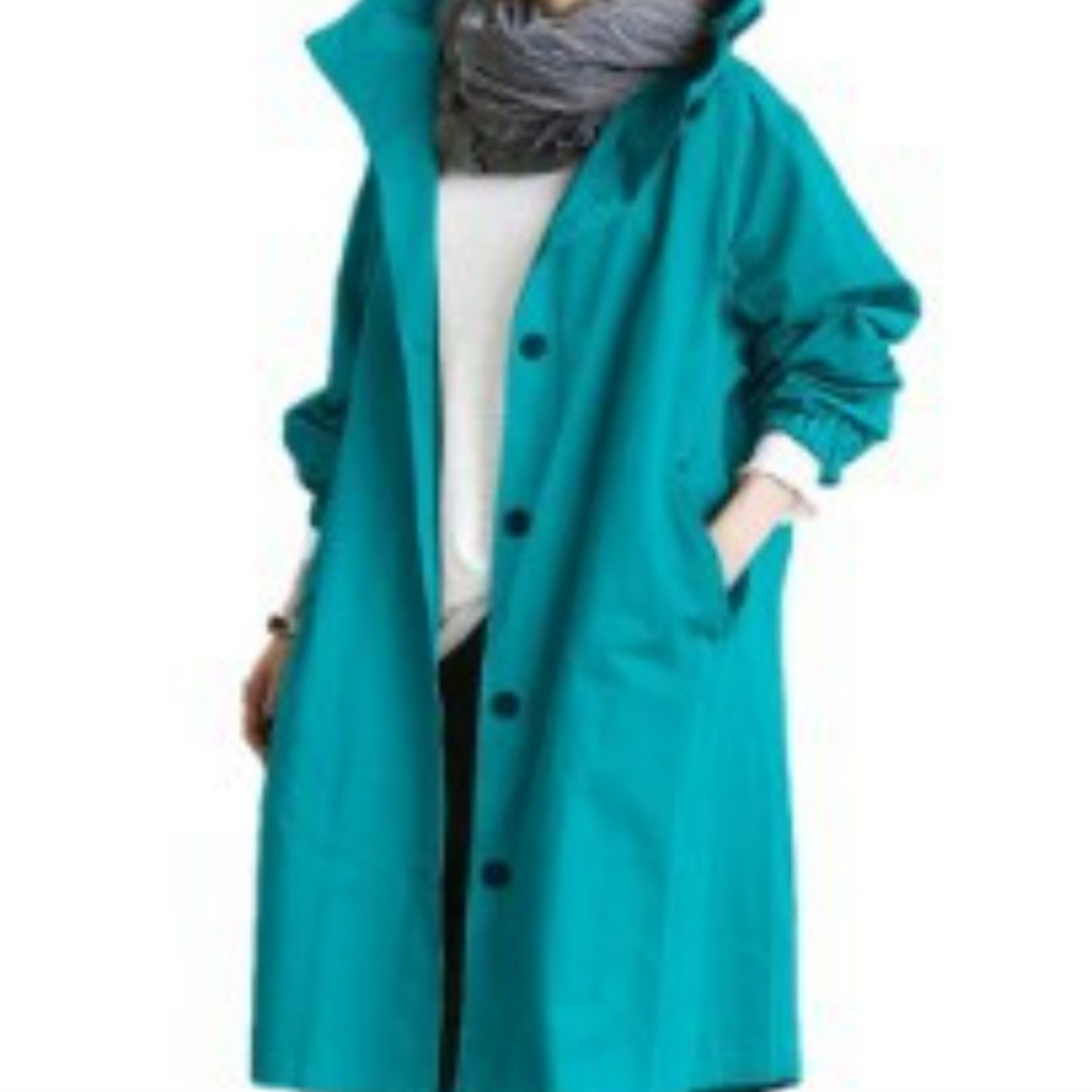 Street-wave Hooded Long Women Trench Coat Weatherproof Style For Everyday Rainy Days