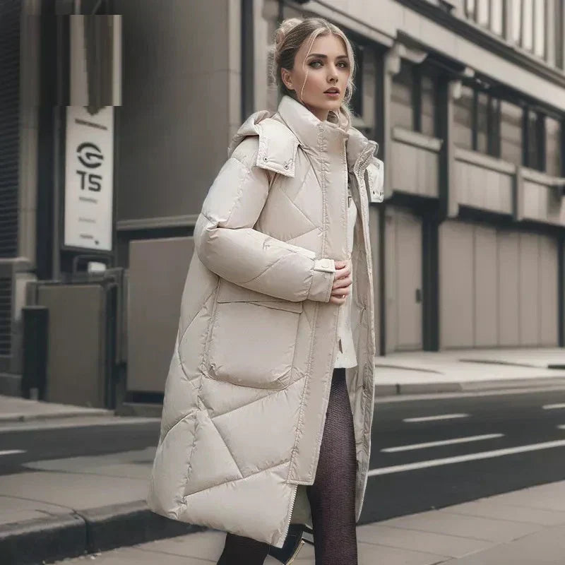 Street Wave Long Puffer Coat For Women Warm Elegant Sustainable Outerwear Ideal For Everyday Wear