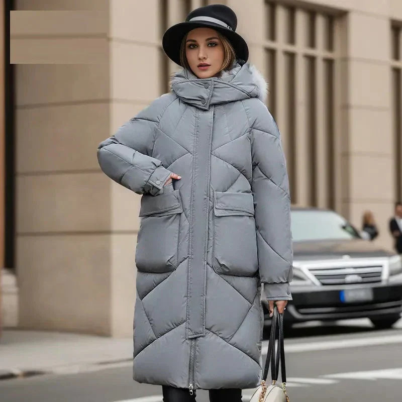 Street Wave Long Puffer Coat For Women Warm Elegant Sustainable Outerwear Ideal For Everyday Wear