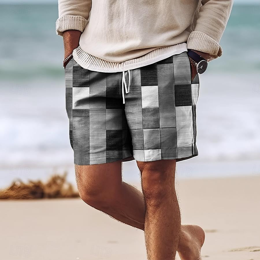 Street Wave Larry Swim Shorts For Men Bold Patchwork Design Premium Comfort All Day Comfort