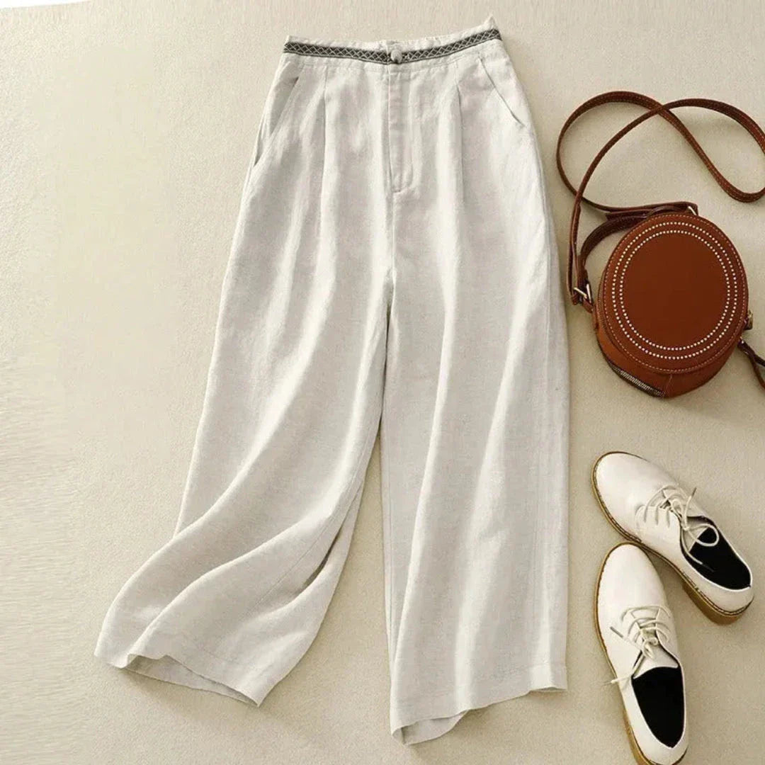Layla Sretch Waistband Wide-Leg Pants