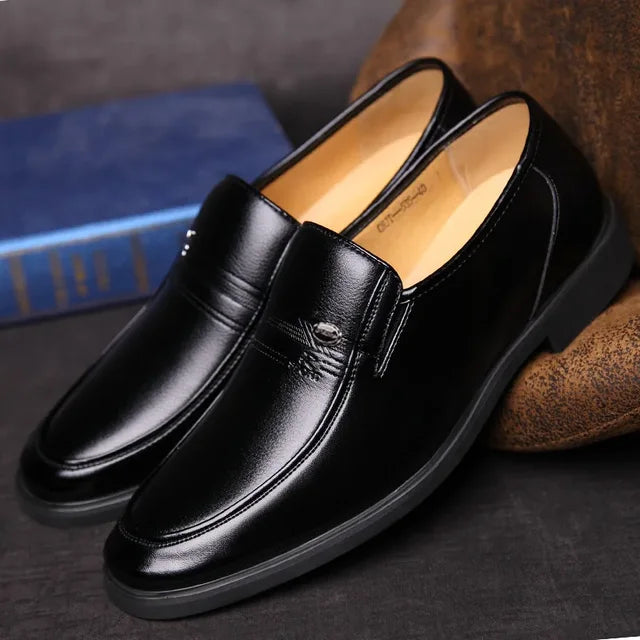 StilMann Luxury Leather Slip On Dress Shoes For Men Black Formal Comfort All Day