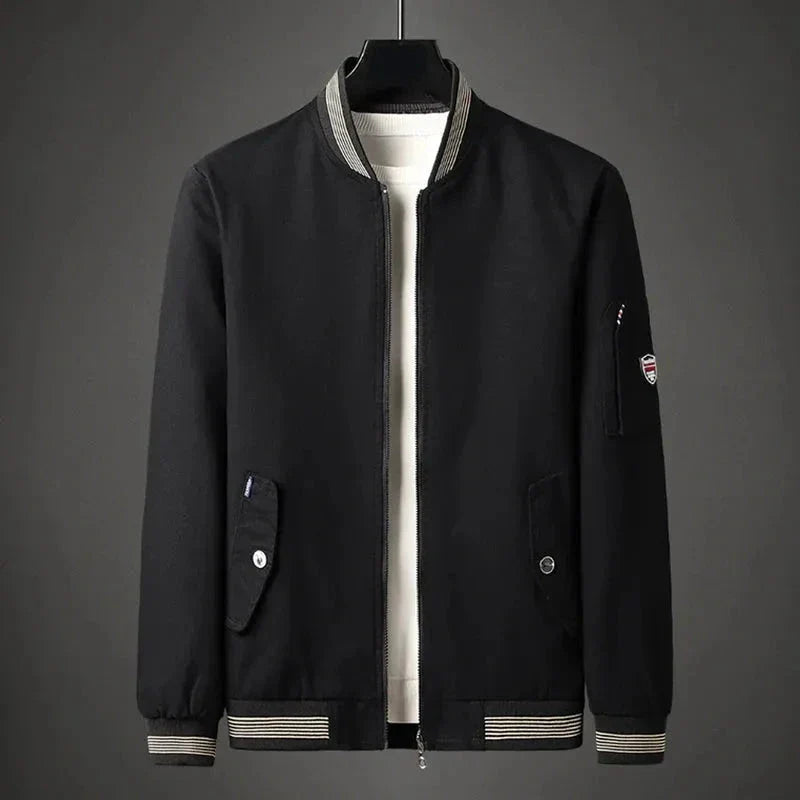 Marc Bomber Jacket For Men By Street-Wave Tailored Fit With Ribbed Cuffs And Hem Versatile Everyday Style