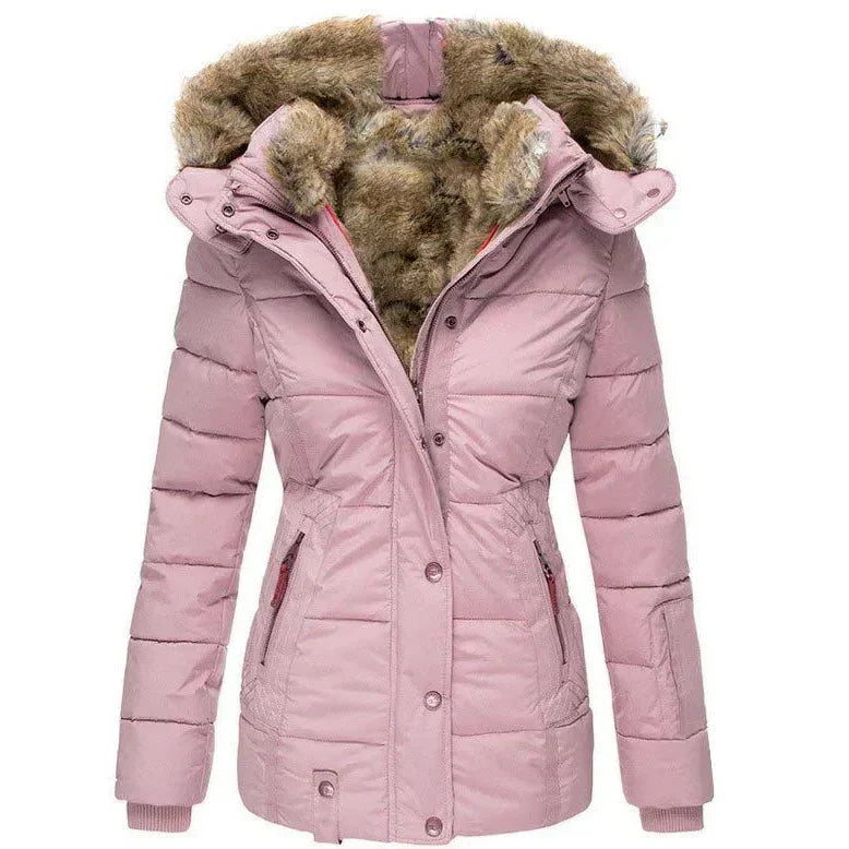 Street-wave Womens Puffer Coat With Hooded Warmth And Cozy Insulation For Winter Style And Comfort