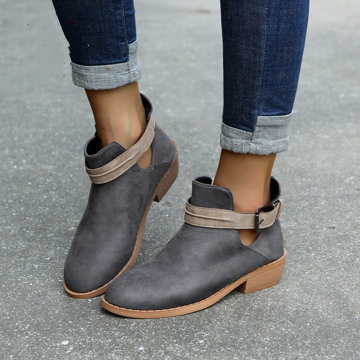 Street-Wave Leopard Print Ankle Boots Women Bold Comfort