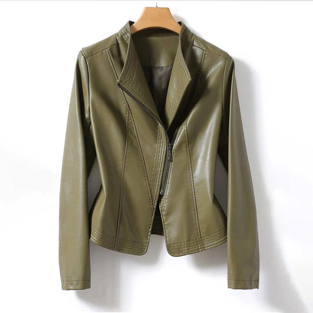Street-Wave Leather Moto Jacket For Women Bold Stylish Autumn Outerwear For Adventurous Women