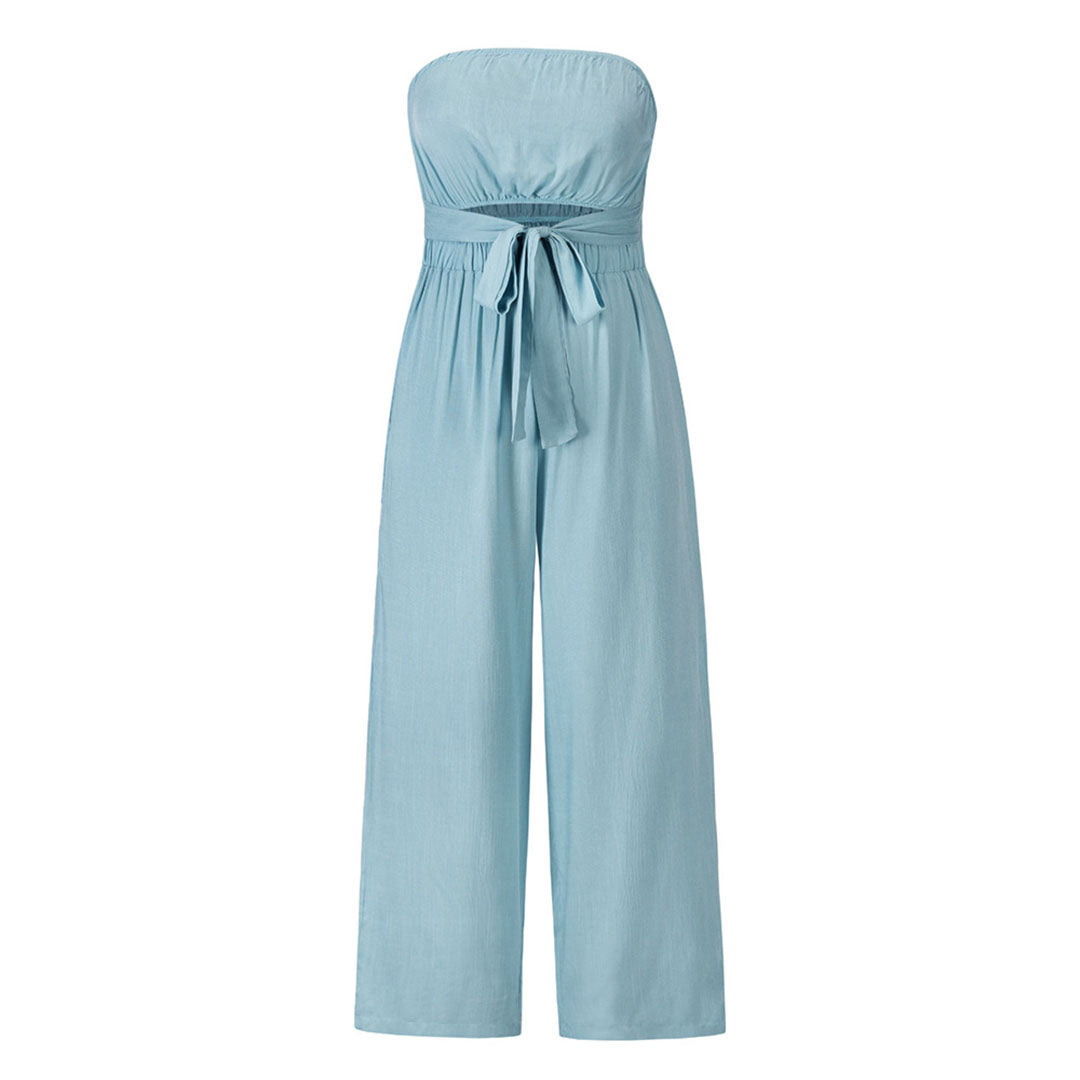 Strapless Jumpsuit Street-Wave Wide Leg Women Elegant