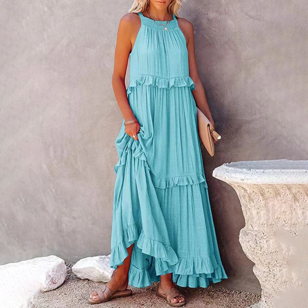 Street Wave Women's Maxi Dress Halter Neck Airy Flowy A Line