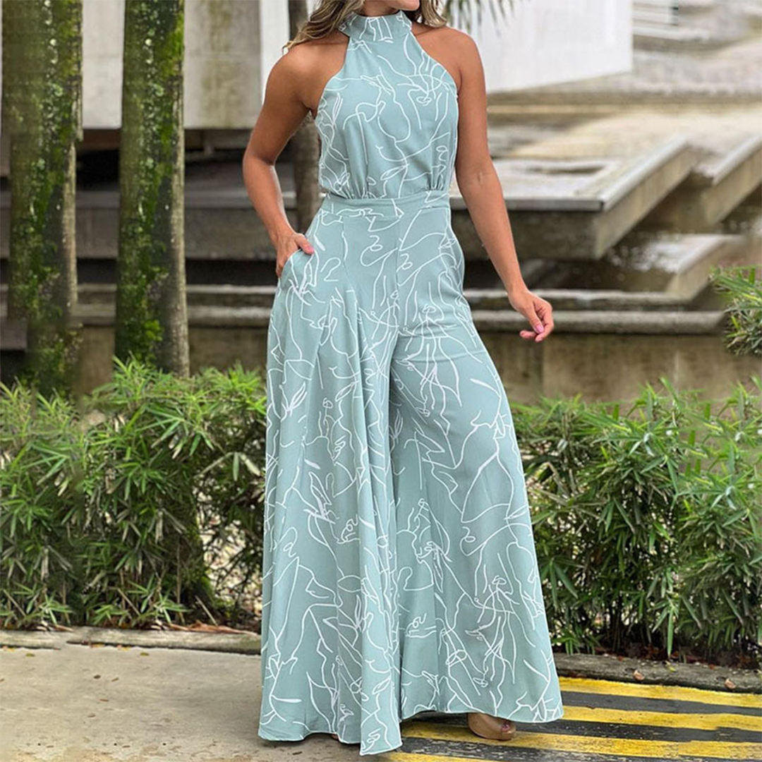 Maxi Dress Street-Wave Halterneck Breathable Flowing Fit For Women