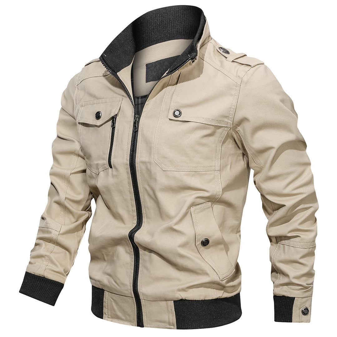 Street-Wave Christian Multi Pocket Bomber Jacket For Men