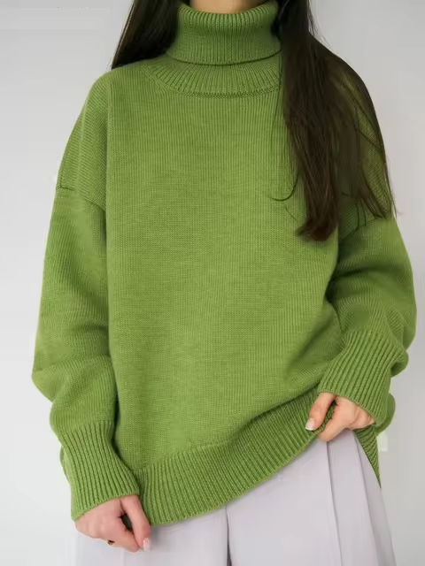 Street Wave Loose Fit Rollneck Sweater For Cozy Warmth And Soft Knit Comfort Women Everyday Casual Style