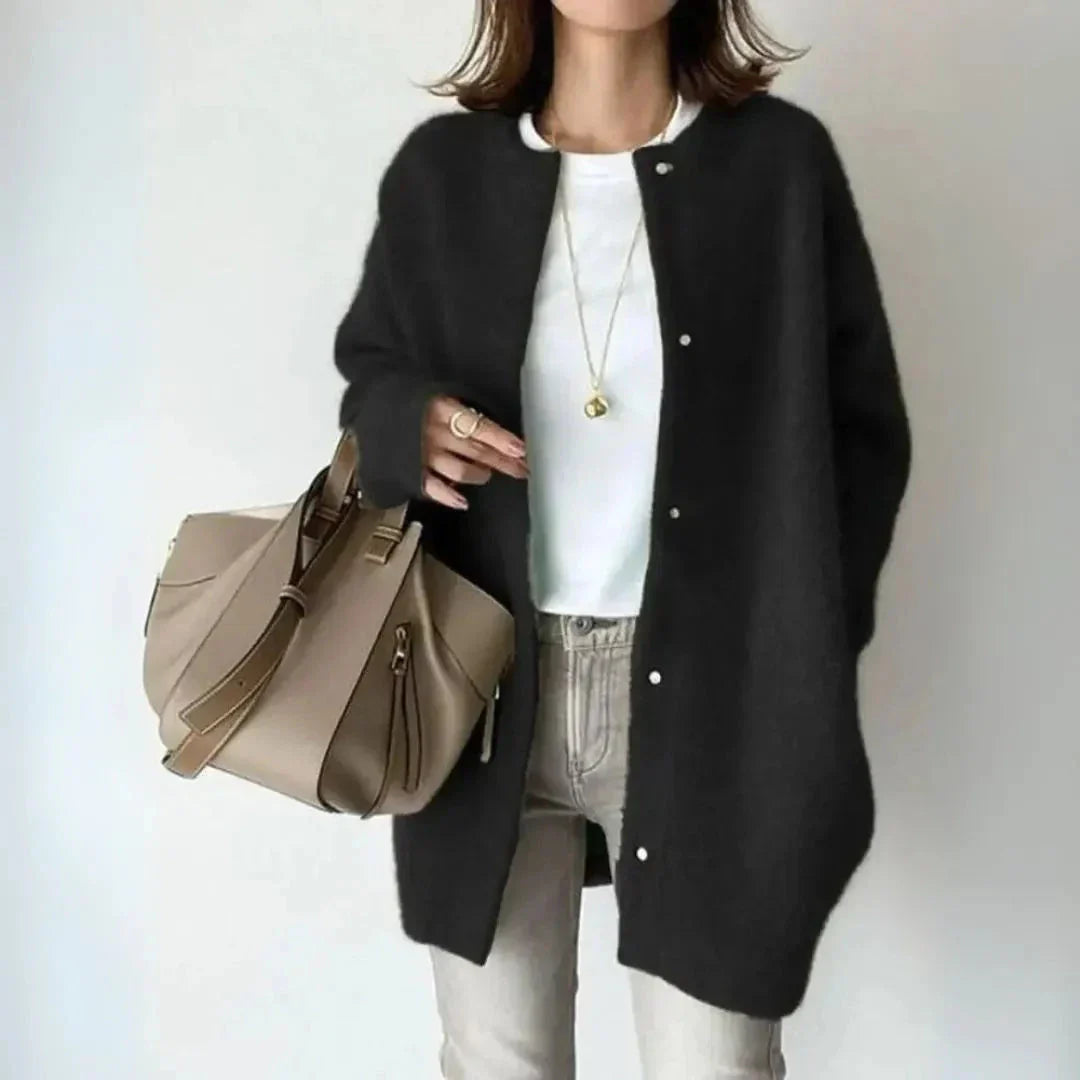 Waylynn Wool Blend Button Cardigan Unisex Cozy Layering Piece
