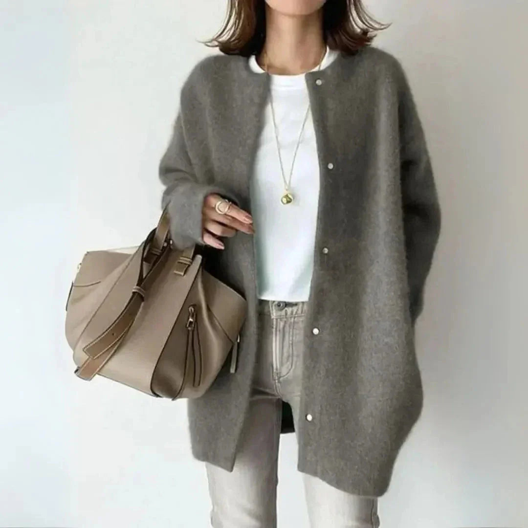 Waylynn Wool Blend Button Cardigan Unisex Cozy Layering Piece