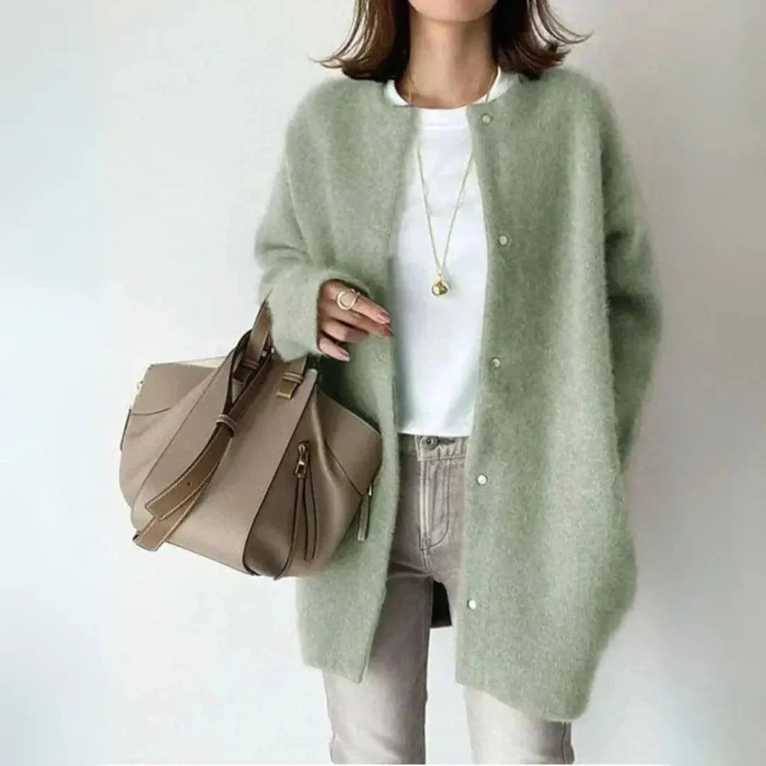 Waylynn Wool Blend Button Cardigan Unisex Cozy Layering Piece