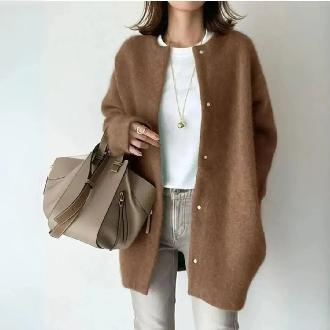 Waylynn Wool Blend Button Cardigan Unisex Cozy Layering Piece