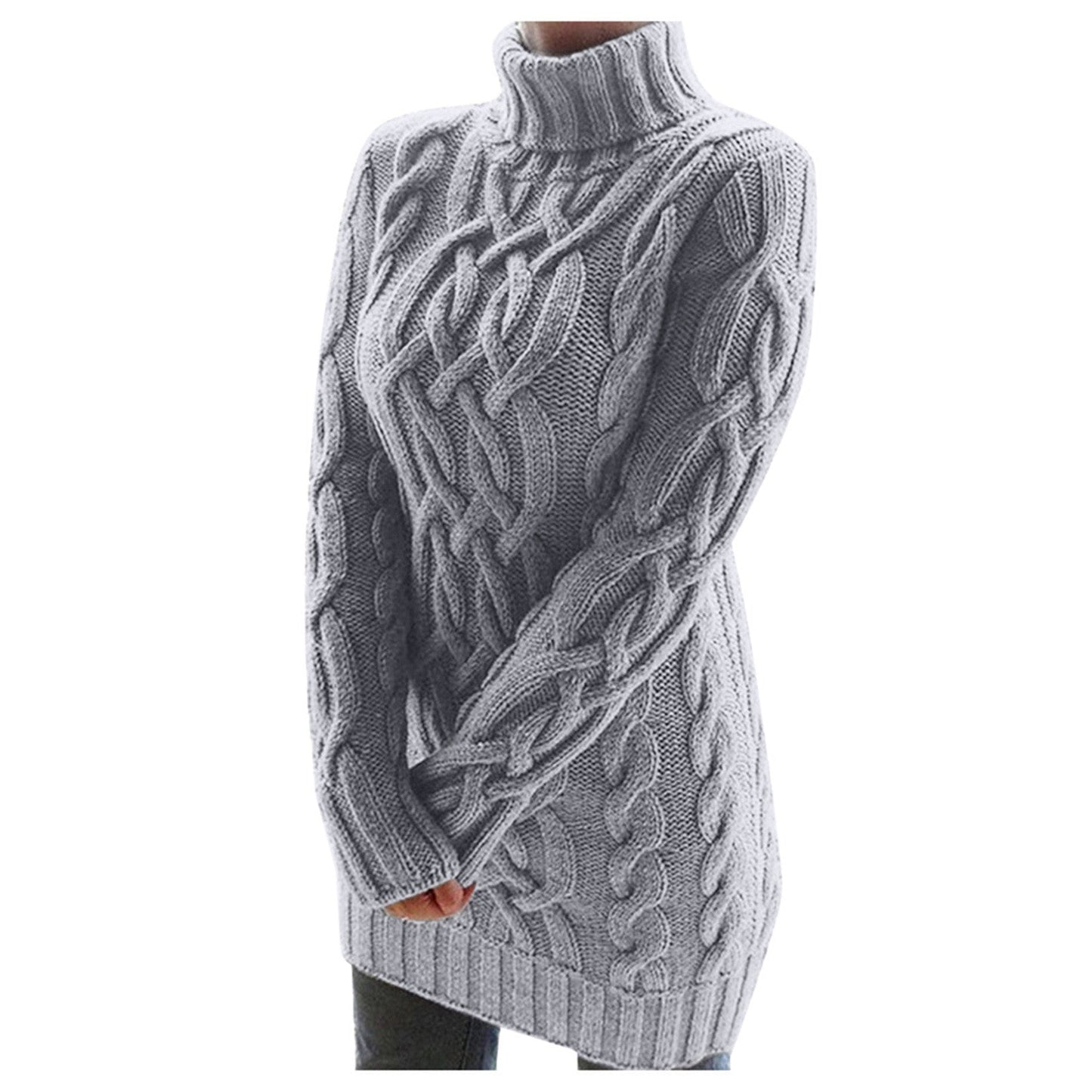 Street Wave Cable Knit Turtleneck Sweater for Women Bold Cozy Warmth and Classic Style