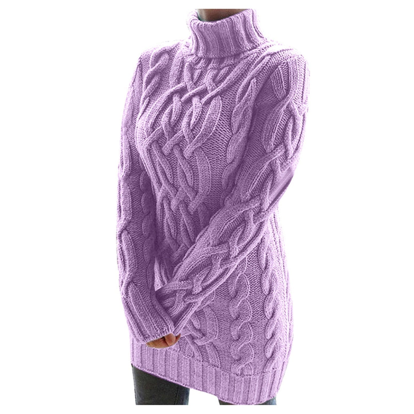 Street Wave Cable Knit Turtleneck Sweater for Women Bold Cozy Warmth and Classic Style