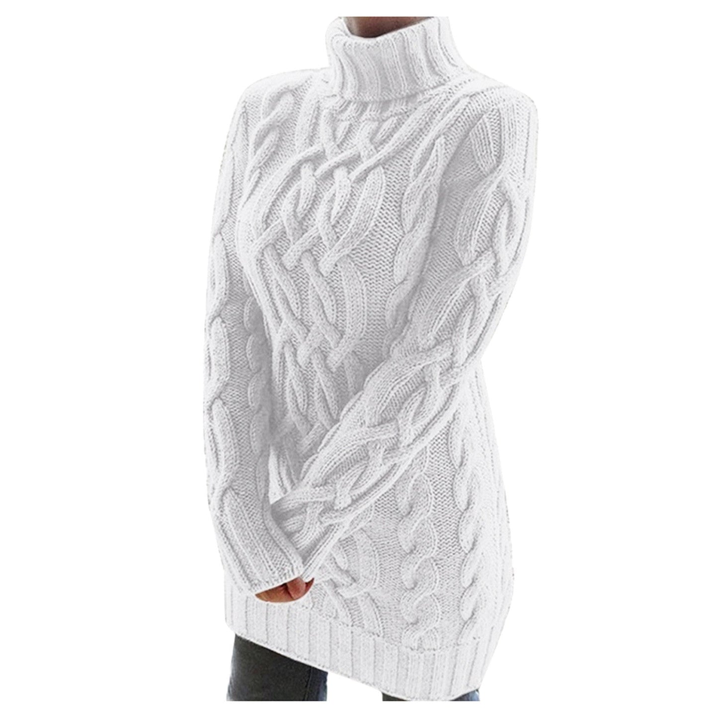 Street Wave Cable Knit Turtleneck Sweater for Women Bold Cozy Warmth and Classic Style