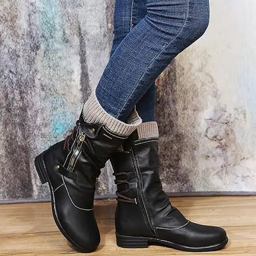 Street-Wave Long Woolen Boots For Women Cozy Winter Comfort