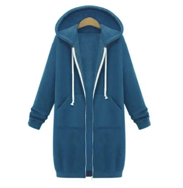 Street Wave Longline Zip Hoodie For Women Cozy Layering