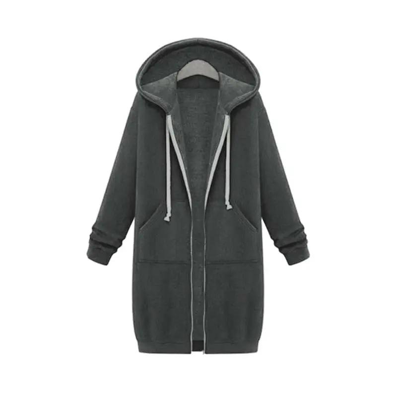 Street Wave Longline Zip Hoodie For Women Cozy Layering