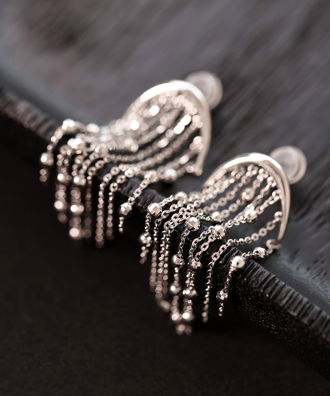 Boucles d'oreilles pendantes à pampilles en argent sterling et soie - Street-Wave