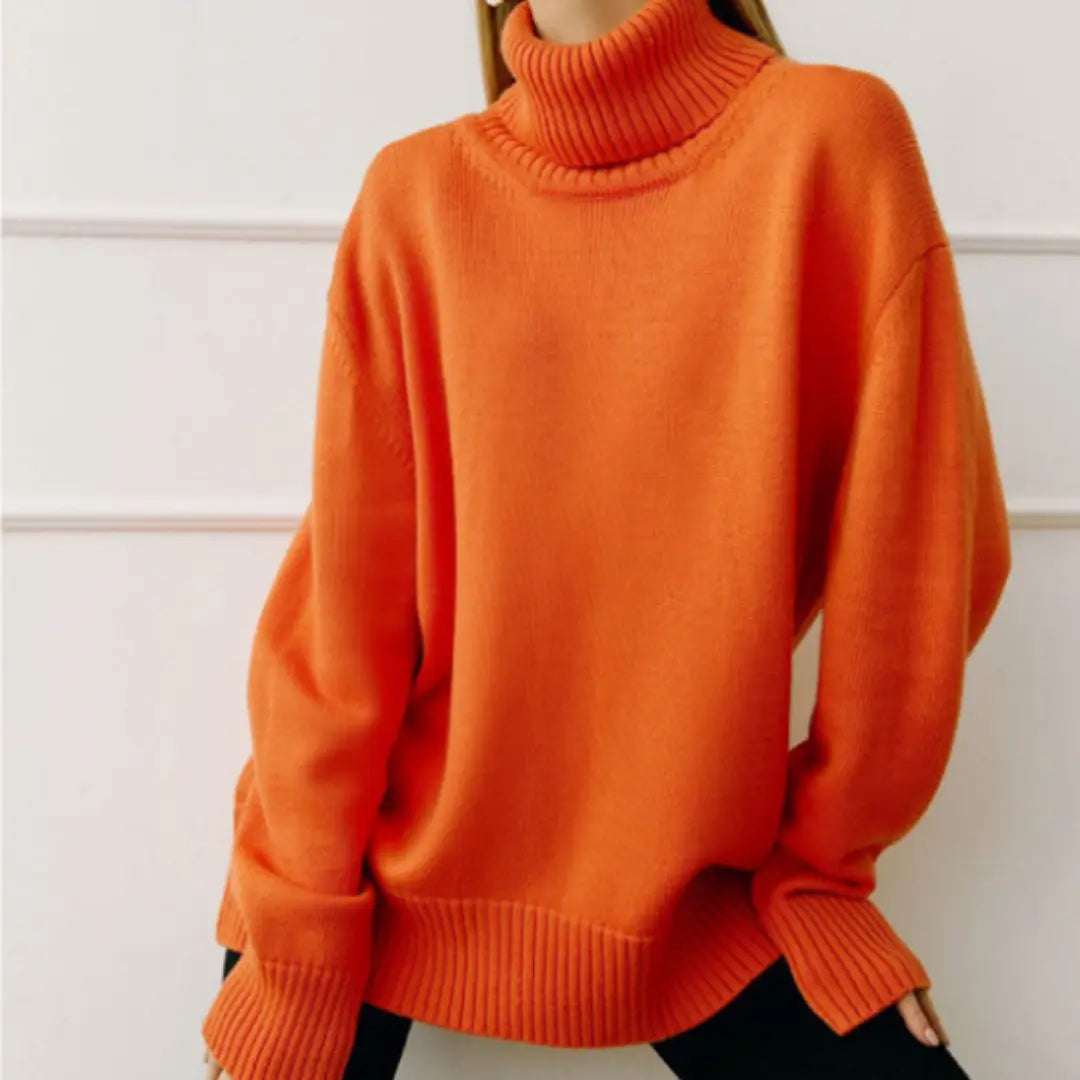 Loose Knitted Turtleneck Sweater for Women by Street Wave Cozy And Stylish