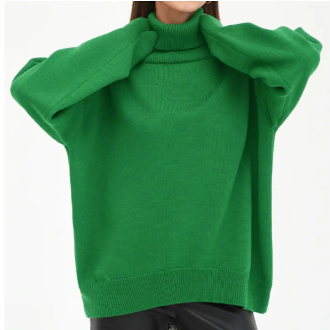 Loose Knitted Turtleneck Sweater for Women by Street Wave Cozy And Stylish