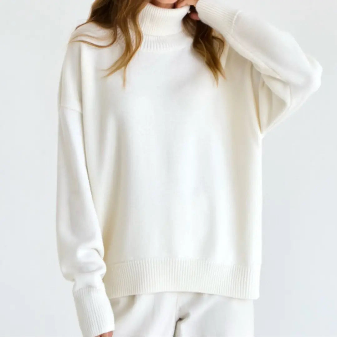 Loose Knitted Turtleneck Sweater for Women by Street Wave Cozy And Stylish
