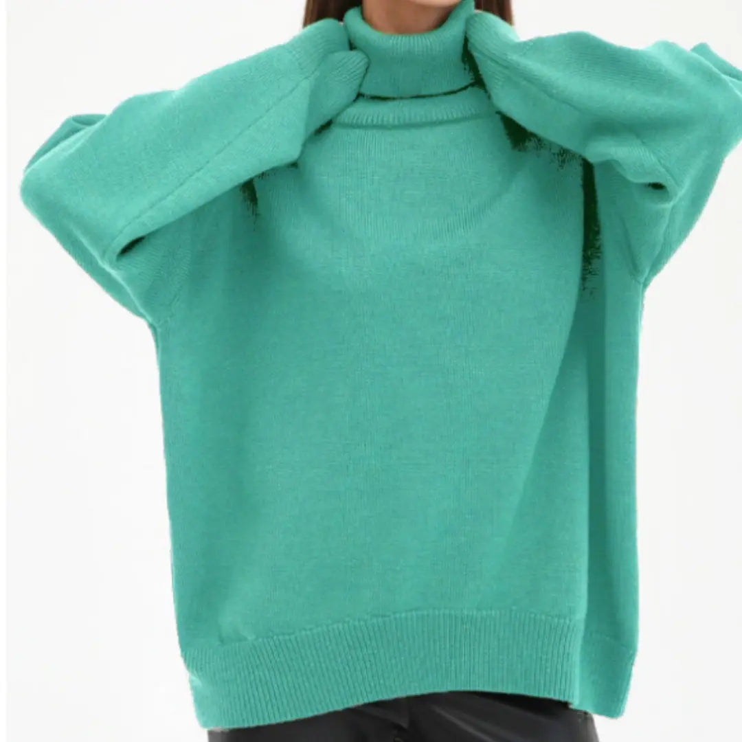 Loose Knitted Turtleneck Sweater for Women by Street Wave Cozy And Stylish