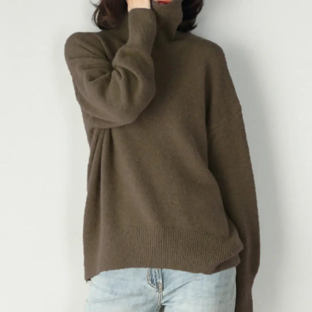 Loose Knitted Turtleneck Sweater for Women by Street Wave Cozy And Stylish