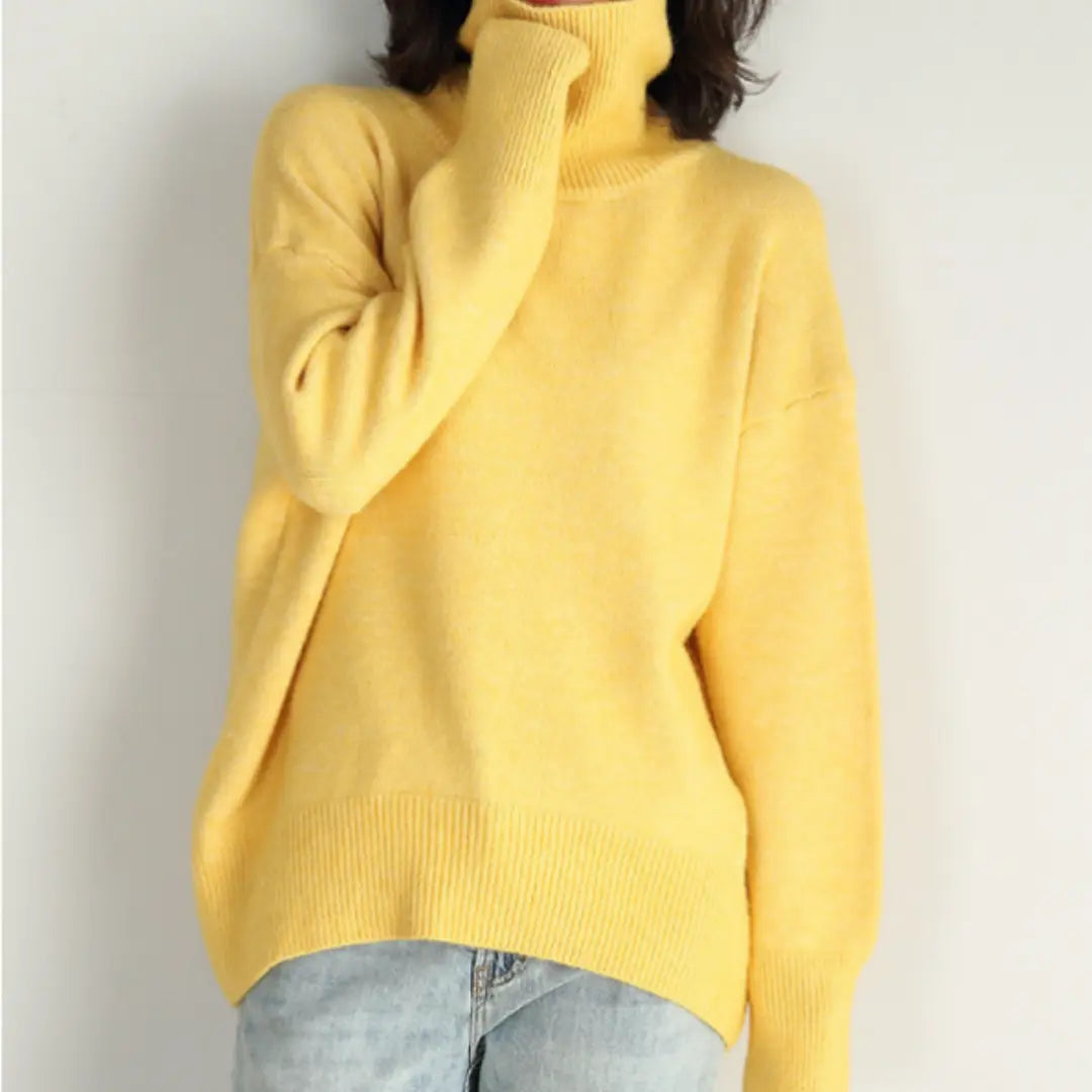 Loose Knitted Turtleneck Sweater for Women by Street Wave Cozy And Stylish