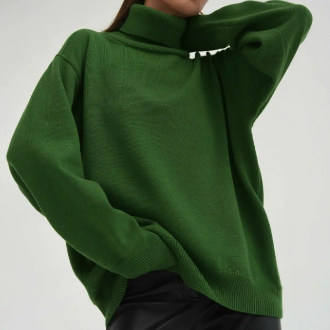 Loose Knitted Turtleneck Sweater for Women by Street Wave Cozy And Stylish
