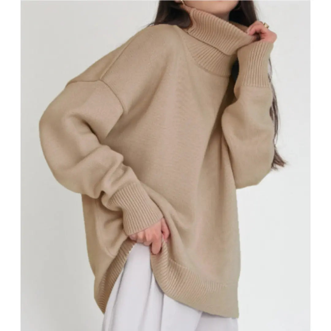 Loose Knitted Turtleneck Sweater for Women by Street Wave Cozy And Stylish