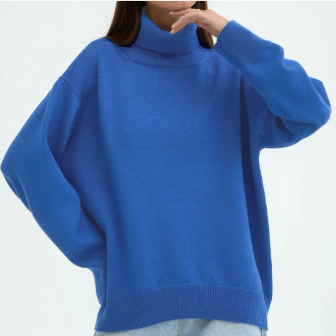 Loose Knitted Turtleneck Sweater for Women by Street Wave Cozy And Stylish