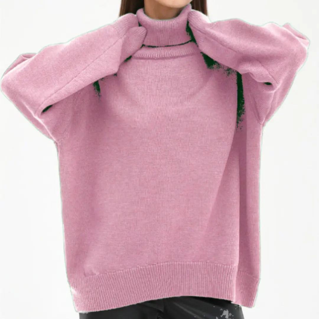 Loose Knitted Turtleneck Sweater for Women by Street Wave Cozy And Stylish