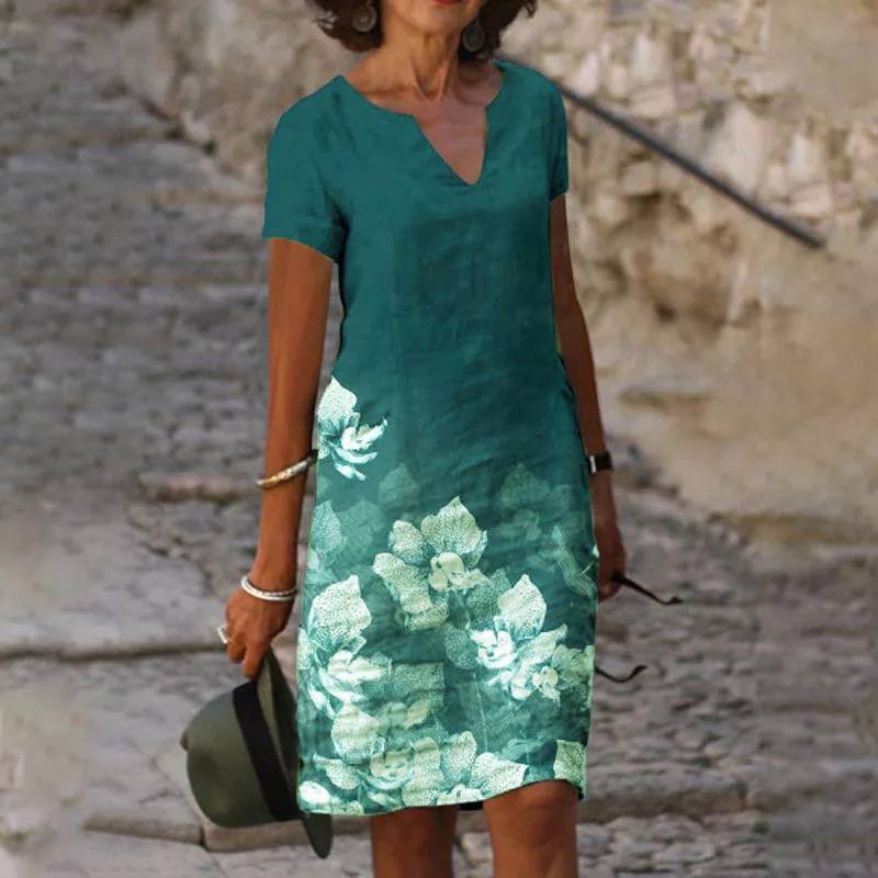 Street Wave Hannah Women V Neck Floral Dress Lightweight