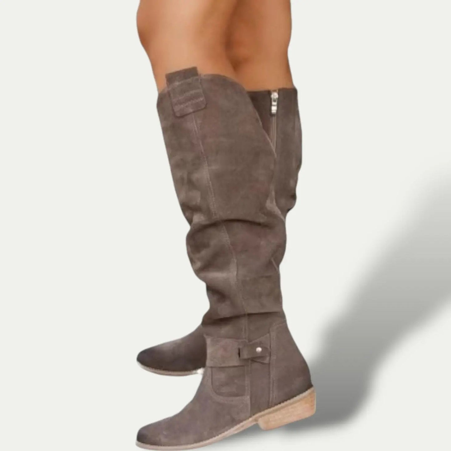 Street Wave Low Heel Suede Cowboy Boots For Women All Day Comfort