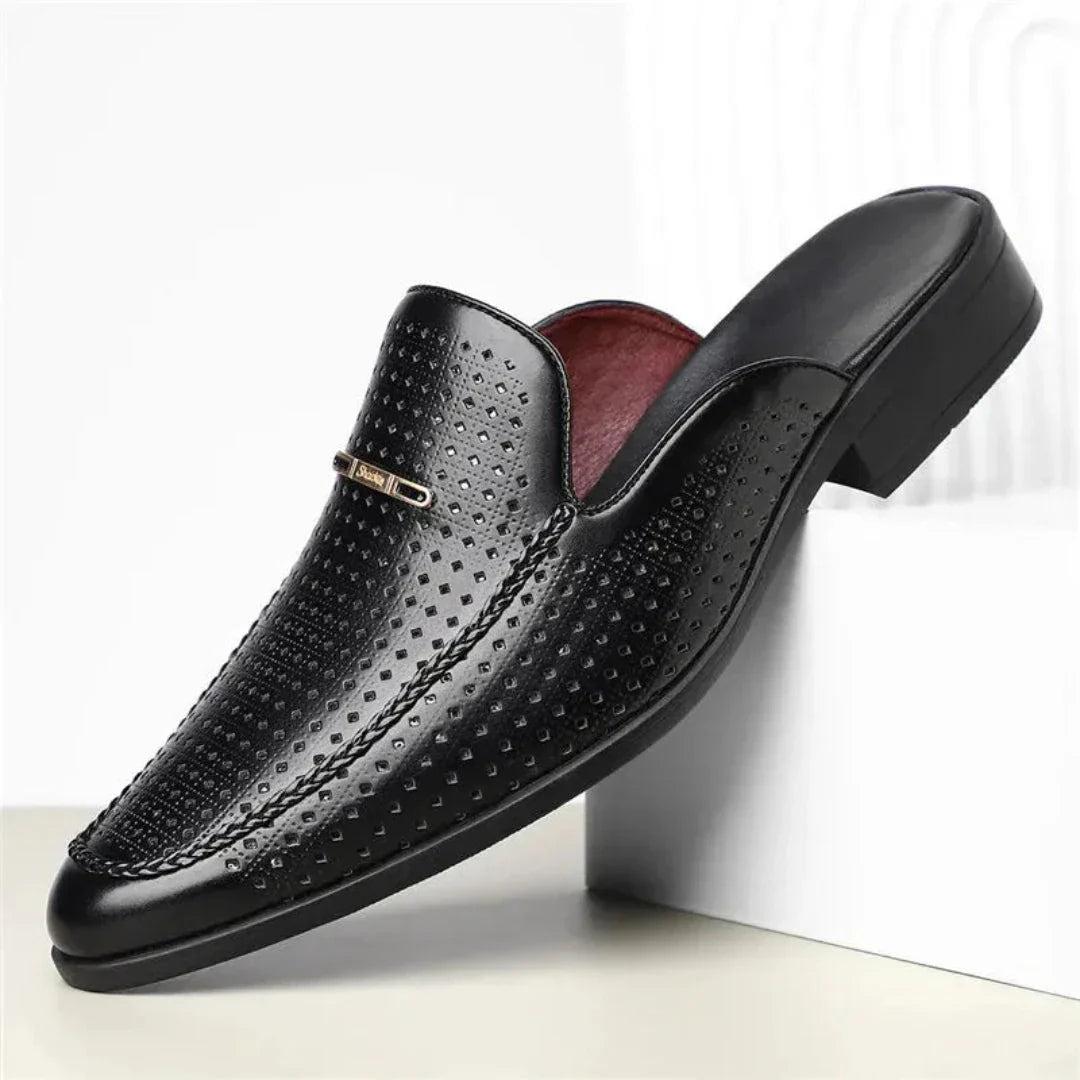 Waylynn Luca Leather Slip On Mule Backless For Women On The Go Breathable