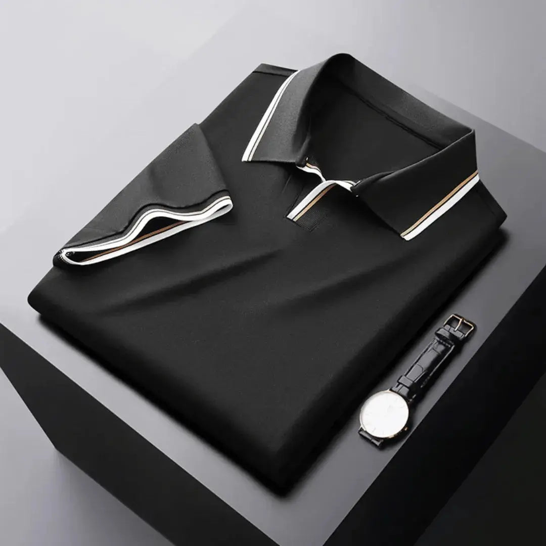 Luca Romano Signature Polo Shirt with Contrast Collar Trim, Premium Fabric, Modern Elegant Fit by Street-Wave