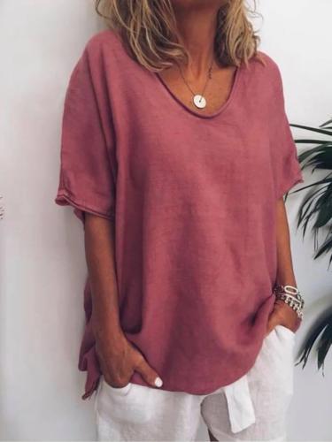 Street Wave Claire Linen Look T Shirt Breezy Everyday Wear Unisex
