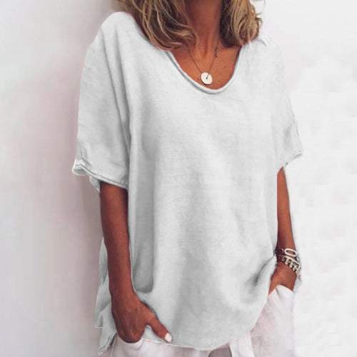 Street Wave Claire Linen Look T Shirt Breezy Everyday Wear Unisex