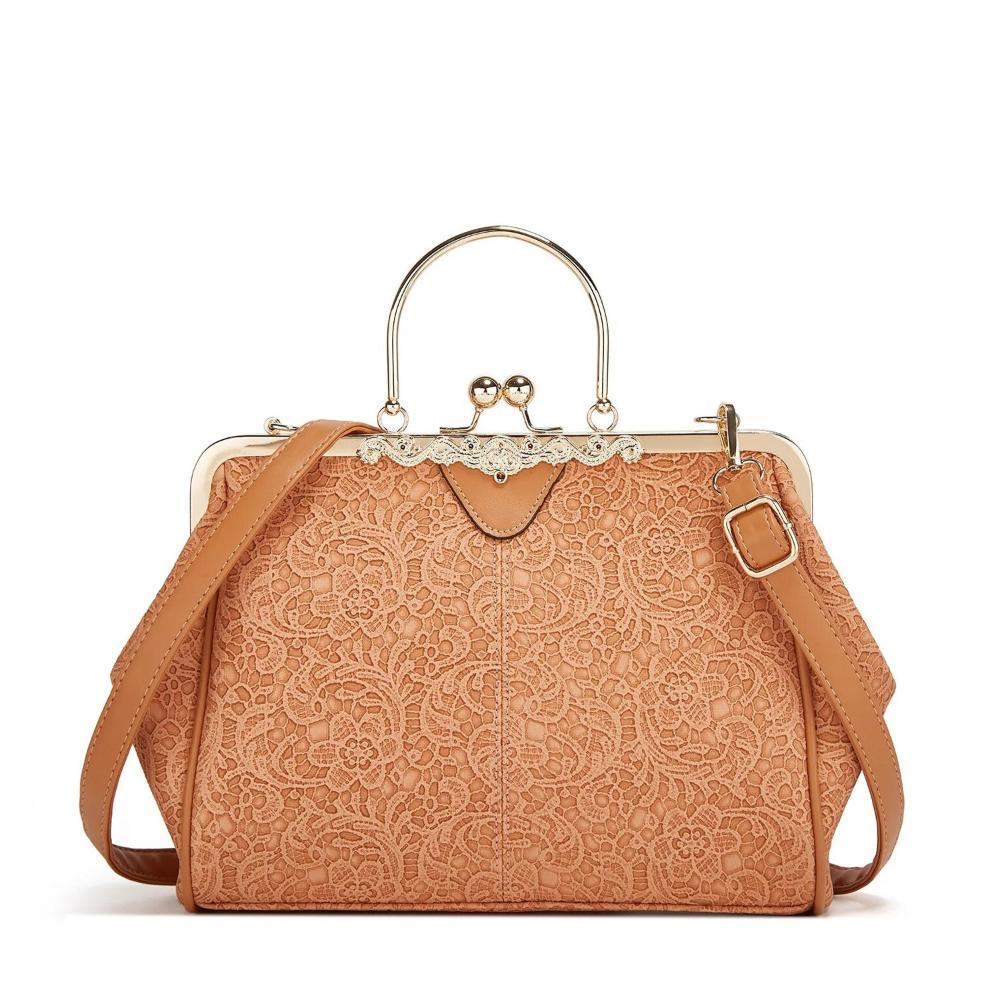 Street-Wave Clasp Handbag Durable Faux Leather Women
