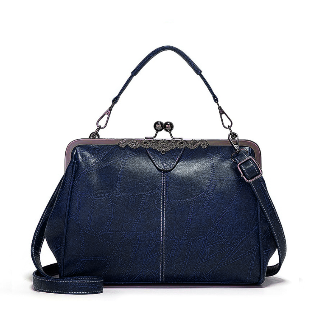 Street-Wave Clasp Handbag Durable Faux Leather Women